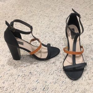 Black and Tan cage heels